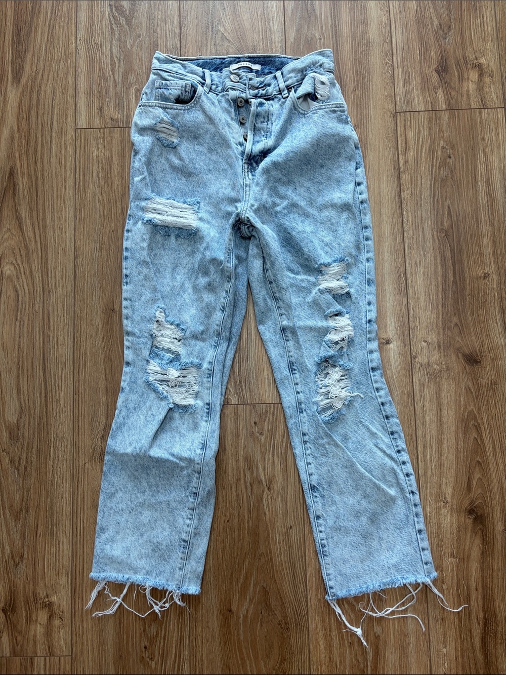 PacSun Light Blue Distressed Flare Jeans